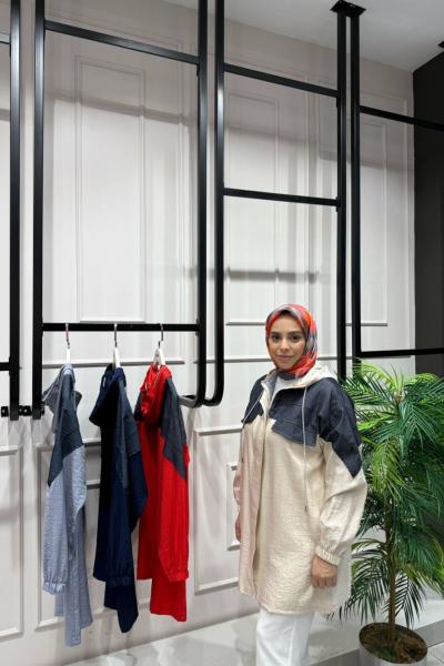 Kot Garnili Çilek Kumaş Kap Bej