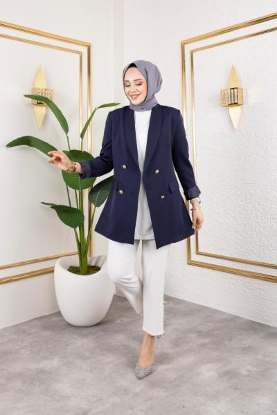 ŞAL YAKA CEKET Lacivert