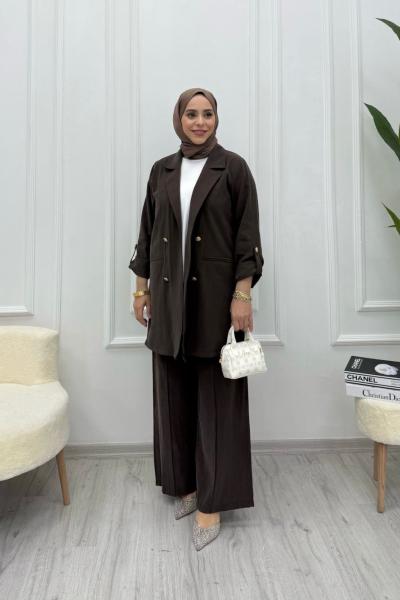 KUPRA CEKET TAKIM  Kahverengi