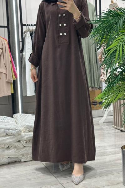 Kupra Elbise Kahverengi
