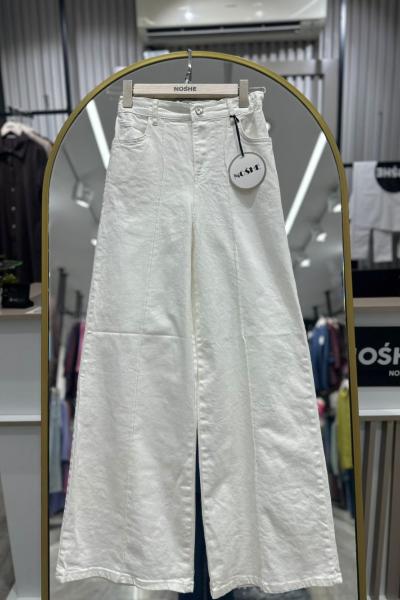 Palazzo Kot Pantolon  Beyaz