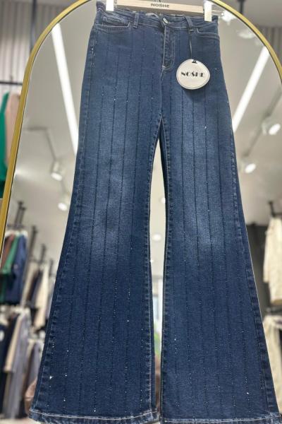 Likralı Taşlı Kot Pantolon Lacivert