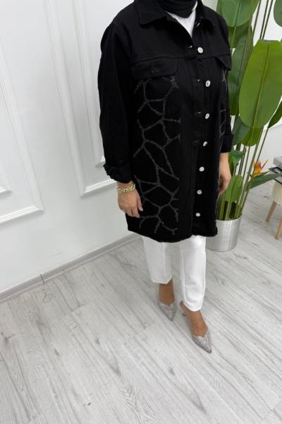 Su Yolu Kot Ceket Siyah