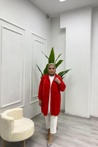 Simli Kordonlu Çilek Kumaş Kap Kırmızı