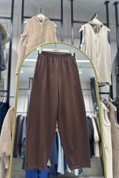 Oysho Kumaş Kadın Şalvar Pantolon Kahverengi