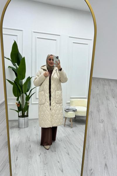 Biye Detaylı Mont Bej
