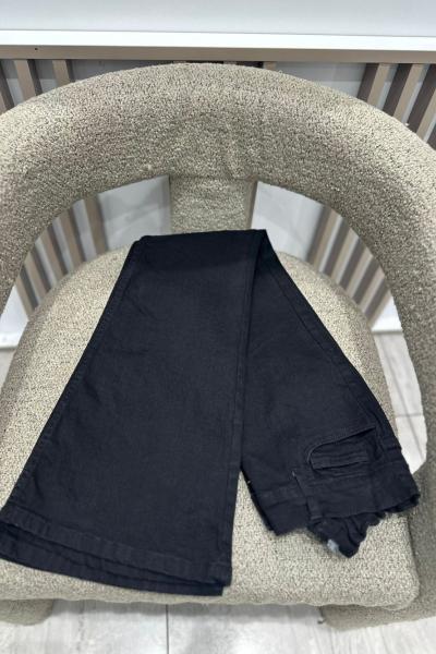 Kadın Full Likralı İspanyol Paça Kot Pantolon Siyah