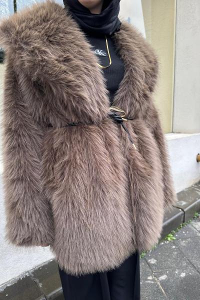 Kadın Kürk Ceket Kahverengi