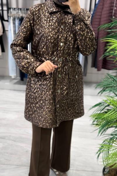 Varaklı Kapitone Kap Kahverengi