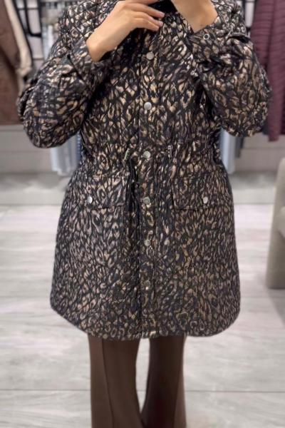 Varaklı Kapitone Kap Siyah