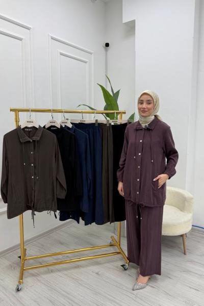 Benetti Kumaş Çıtçıt Detaylı Bağcıklı Takım Siyah