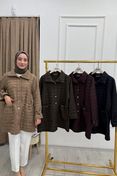 Önden Cepli, Çift Stoper kap Kahverengi