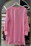 Linda Kumaş  Düz Kesim Tunik Pembe