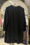 Linda Kumaş  Düz Kesim Tunik Siyah