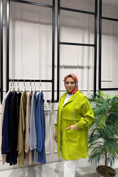 Simli Kordonlu Çilek Kumaş Kap açık yağ yeşili