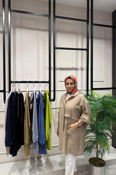 Simli Kordonlu Çilek Kumaş Kap Koyu Vizon