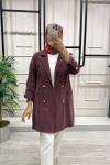İpek Kupra Kumaş Ceket  Bordo