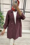 İpek Kupra Kumaş Ceket  Bordo