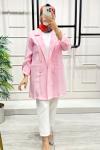 İpek Kupra Kumaş Ceket  Pembe