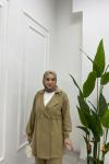 Kadın İpek Kupra Blazer Ceket  Yağ Yeşili