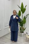 Kadın İpek Kupra BLAZER Ceket  Lacivert