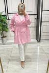 Kadın İpek Kupra BLAZER Ceket  Açık Pembe