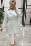 Kadın İpek Kupra BLAZER Ceket  Mint Yeşili