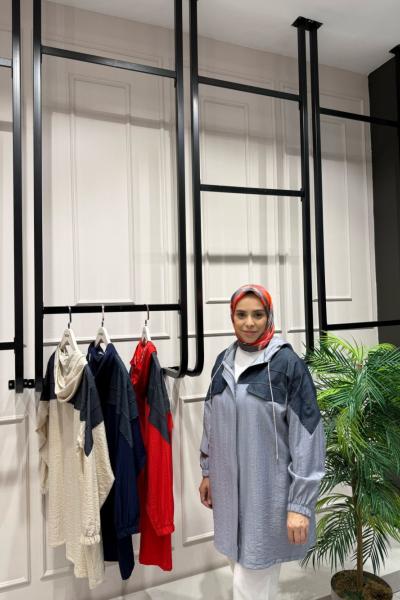 Kot Garnili Çilek Kumaş Kap Gri