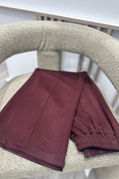 Oysho Bol Paça Kumaş Pantolon Bordo