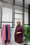 Tencel  Püskül Detaylı Gömlek Bordo
