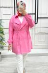 Kadın İpek Kupra BLAZER Ceket  Pembe