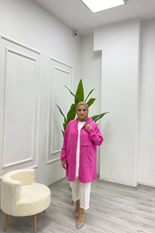Simli Kordonlu Çilek Kumaş Kap Pembe