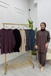 Manşet Detaylı Şık Kupra Kumaş Tunik Bej
