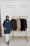 Önden Çıtçıtlı Tek Taraf Aler Detaylı Tunik Lacivert