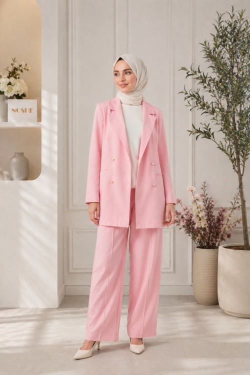 KUPRA CEKET TAKIM  Açık Pembe