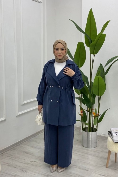 Kadın İpek Kupra BLAZER Ceket  Lacivert
